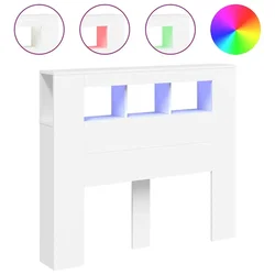 LED uzglavlje bijelo 120x18,5x103,5 cm konstruirano drvo