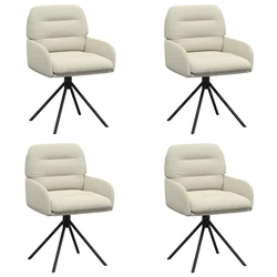 Okretne blagovaonske stolice 4 pcs Umjetna koža Krem