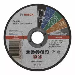 Bosch rezna ploča ravna 125 x 22,23 x 1,0 mm Rapido Multi Construction 2608602385