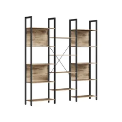 Songmics Knjižna omara 14 polic 158x24x166 cm rjava