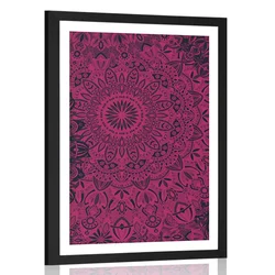 Plakat s paspartujem stilska Mandala - 30x45 black