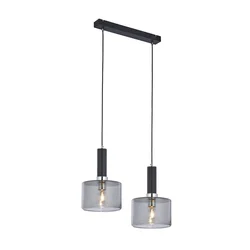Jupiter 1859 - VA2 - Luster na sajli VANES 2xE27/60W/230V srebrna/crna