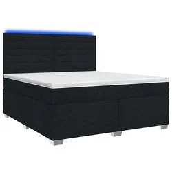 vidaXL Postelja boxspring z vzmetnico Črna 140 x 190 cm Blago