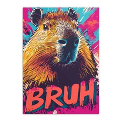 Barvit stenski plakat KAPIBARA. Darilo za najstnika. Plakati 50x70