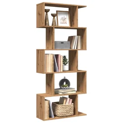 Pregrada / regal za knjige 5 razina hrast 70x24x161 cm drveni