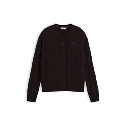 TOMMY HILFIGER Pletena jopa temno rjava
