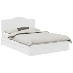 Vidaxl Postelja s shranjevanjem Bela 140 x 190 cm Konstruiran les