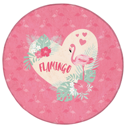ACHOKA Dečiji 3D prostirka-tepih Flamingosi, Prečnik 100 cm