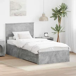 Krevetna konstrukcija s ladicama Betonska siva 90 x 190 cm