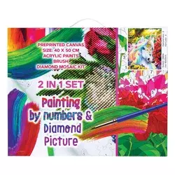 2u1 Kreativni Set - Slikanje po Brojevima & Diamond Art