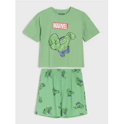 Sinsay - Pamučna oversize pidžama sa Marvel printom - svetlo zelena