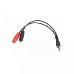 Gembird 2x 3.5 mm(slušalice i mikrofon) adapter na 1x 3.5mm(4 pin) crni (CCA-417)