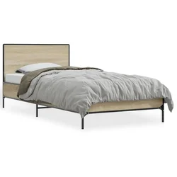 Okvir za krevet boja hrasta 90x190 cm konstruirano drvo i metal