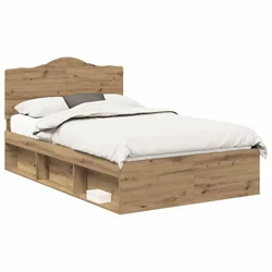 Vidaxl Konstrukcija postelje Oreh 135 x 190 cm Masivno borovo les