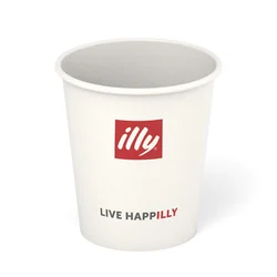 Illy papirnati lonček s pokrovom za kavo bel 355 ml