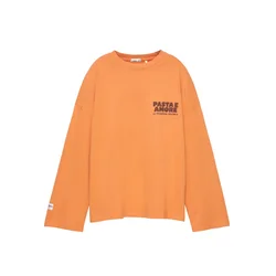 Pull&Bear Majica čokolada / temno oranžna