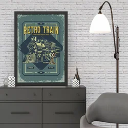 Wallity Uramljena slika Retro Train, 55x75 cm