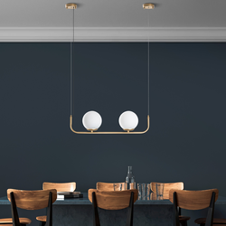 Opviq Luster Faruk-13711, 20-110cm, 2xE14, 90 cm Kabl, Zlatne boje