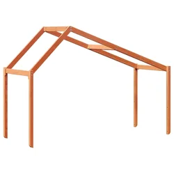 Vidaxl vidaXL Otroška postelja z baldahinom, voščeno rjava 213x85,5x144,5 cm