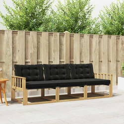 Set vanjskih sofa s jastukom 3 pcs Bijela i crna