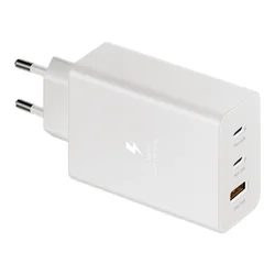 Punjač Fast Charging Adapter Trio (USB-Cx2,USB-A) za Samsung PD 65W, Beli
