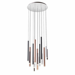 Redo 01-2061 - LED luster na sajli MADISON 16xLED/4W/230V sjajni hrom/crna/bakar