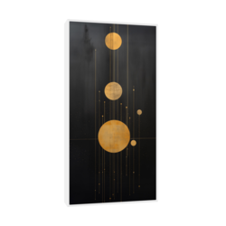 Canvas Slika na platnu Zlatni krugovi, 40x80cm, Sa ramom, Beli