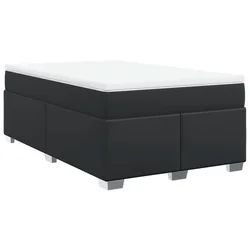 Vidaxl Box spring postelja z vzmetnico črna 120x200 cm umetno usnje