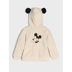Sinsay - Dukserica sa kapuljačom i rajsferšlusom sa 3D elementima Mickey Mouse - BEŽ