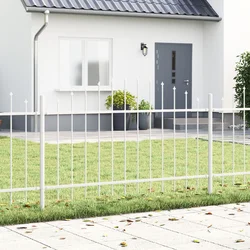 Vrtna Ograda 4 pcs Bijelo 170 x 140 cm Čelik s prahom premazan