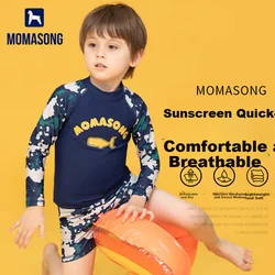 Momasong Dvodelni kupaći kostim za dečake, Teget