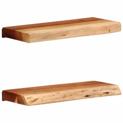 Zidne police 2 kom 40x20x3,5 cm od masivnog bagremovog drva