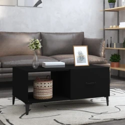 The Living Store The Living Store Klubska mizica črna 90x50x40 inženirski les - Klubska Mizica, (21574287)