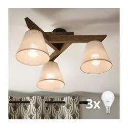 Brilagi - LED plafonski luster ANTHONY 3xE14/40W/230V hrast orah/bež