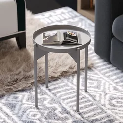 Hanah Home Klub sto 44x57x44cm Sivi