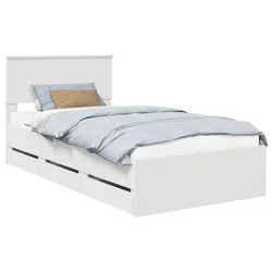 Vidaxl Konstrukcija postelje Bela 100 x 200 cm Inženirsko leseno