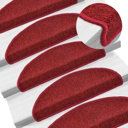 Prostirke za stepenice 15 kom 65x24x4 cm crvene poluokrugle velike
