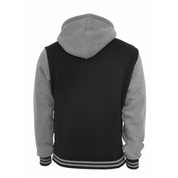 2-colour zip-up sweatshirt BLK/GREY