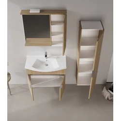 HANAH HOME Kupatilski ormarić sa umivaonikom i ogledalom (2 komada) Purus 80 993