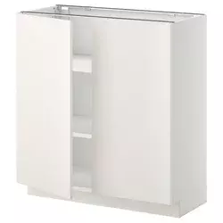 METOD Podni element s policama/2 vrata, bela/Veddinge bela, 80x37 cm
