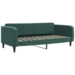 Vidaxl Raztegljiva postelja temno zelena 100x200 cm žamet