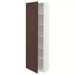 METOD Visoki element s policama, bela/Sinarp smeđa, 60x37x200 cm