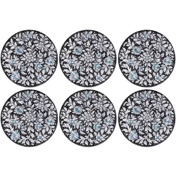 Casa Padrino luxury ceramic plates set of 6 black A 32 cm - Made in Italy