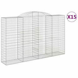 Lučne gabionske košare 15kom 300x50x180/200cm pocinčano željezo
