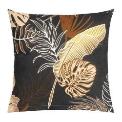 Bombažna prevleka za vzglavnik - 40x40 cm - Monstera temno rjava