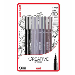 UNI Komplet linerjev Pin - Creative Strokes 8 kosov