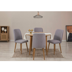HANAH HOME Trpezarijski sto i stolice Vina 0701 Atlantic Pine Grey