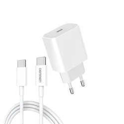DENMEN DC06T Punjač za mobilne Type C 20W Fast + Type C kabl BELI