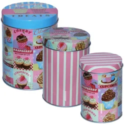 Spektra Metalne kutije za čuvanje hrane Set treats 03040 32, 3 komada, Šarene