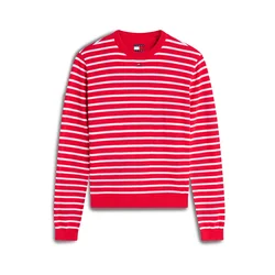 Tommy Jeans Pulover ESSENTIAL  rdeča / bela